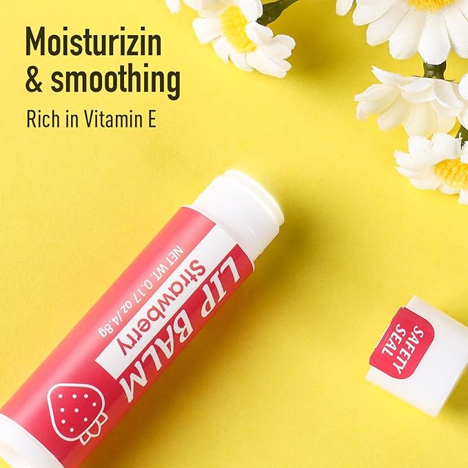 16 Pack Lip Balm, Natural Lip Balm Bulk with Vitamin E and Coconut Oil, Moisturizing Lip Balm for Dry Cracked Lips, Lip Balm for Stocking Stuffers - 8 Flavors-Velvo Beauty