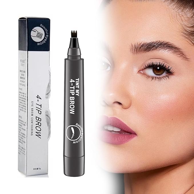 2025 Upgraded Magic Eyebrow Pencil for Women, Long-Lasting Ultra-Fine Tip Waterproof Eye Brow Pencils with 4 Fork, Smudge-Proof Natural Brow Makeup for Women - Gray Brown-Velvo Beauty