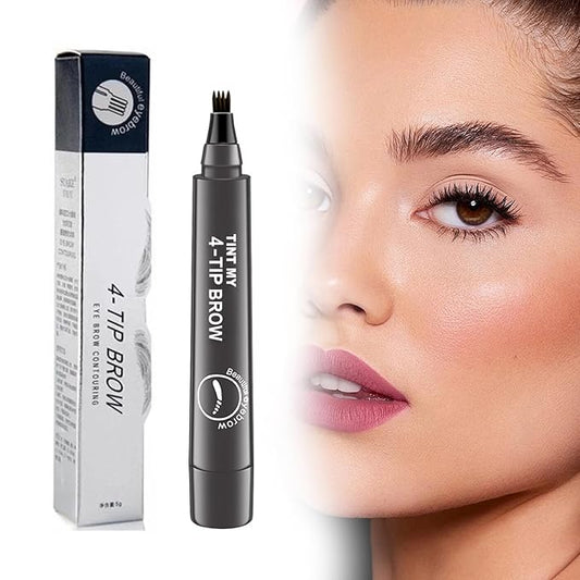 2025 Upgraded Magic Eyebrow Pencil for Women, Long-Lasting Ultra-Fine Tip Waterproof Eye Brow Pencils with 4 Fork, Smudge-Proof Natural Brow Makeup for Women - Gray Brown-Velvo Beauty