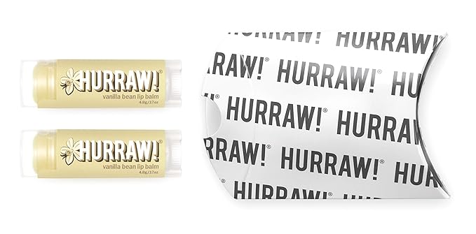 Hurraw! Vanilla Bean Lip Balm, 2 Pack: Organic, Certified Vegan, Cruelty and Gluten Free. Non-GMO, 100% Natural Ingredients. Bee, Shea, Soy and Palm Free. Made in USA-Velvo Beauty