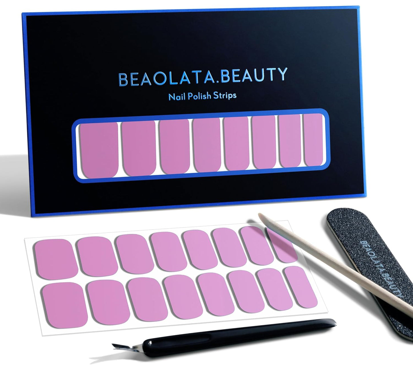 Nail Polish Strips, 32PCS Salon Quality Wraps, Long Lasting Gel Nail Stickers for Women Easy Apply& Remove (Violet Petal Purple)-Velvo Beauty