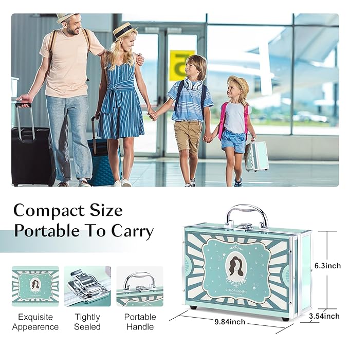 All In One Makeup Kit For Girls, Beginner Makeup Kit For Teens Makeup Kit For Little Girls Full Set Make Up Kit For Women Cosmetic Set 18 Color Eyeshadow Eyeliner Lipgloss Blush Mirror - Green-Velvo Beauty