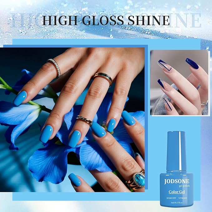 JODSONE Same Color Same Bottle 32 Colors Gel Nail Polish with U V Light Soak Off Glitter Base Top Matte Coat Manicure Salon Home DIY-Velvo Beauty