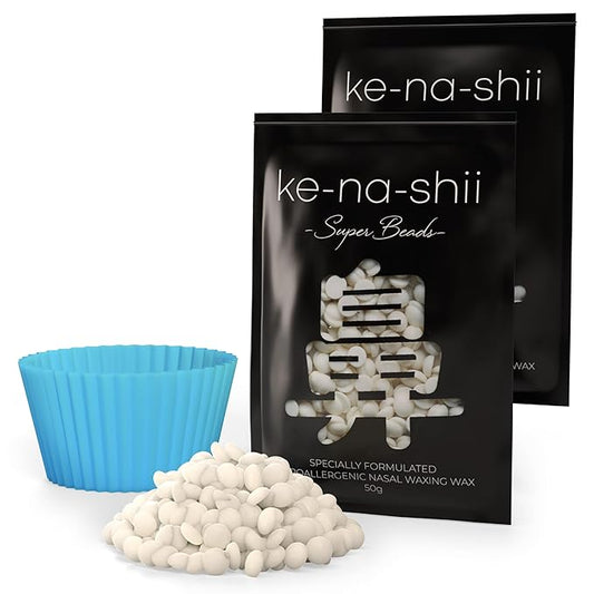 Kenashii Super Beads | Nose Waxing Wax | Specially Formulated | Hypoallergenic | Melting Pot Included | Medical Grade Silicone | Fast, Safe, Ridiculously Satisfying Nose and Ear Hair Removal-Velvo Beauty