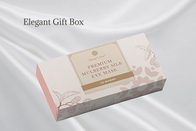 Premium Handcrafted 25 Momme Mulberry Silk Eye Mask for Sleeping (Natural White)-Velvo Beauty