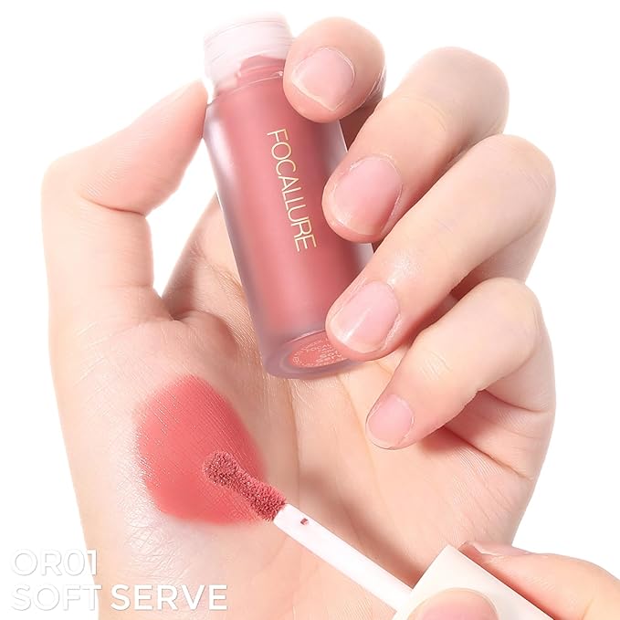 FOCALLURE Silky Cream Liquid Blush,Leaving a Matte Dewy Makeup Look,Easy to Apply and Create a Natural Flush,Long Lasting and Lightweight Cheek Blush Face Makeup,SOFT SERVE-Velvo Beauty