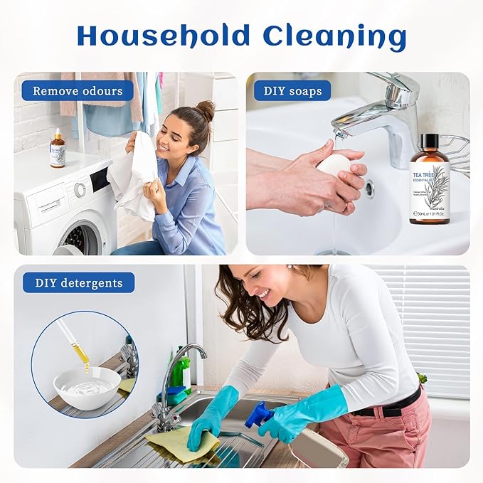 HIQILI 1 Fl Oz Tea Tree Oil, Nail Growth, Hair Restoration, Can be Added to Shampoo, Body wash, Foot Soak Use - 30ML-Velvo Beauty