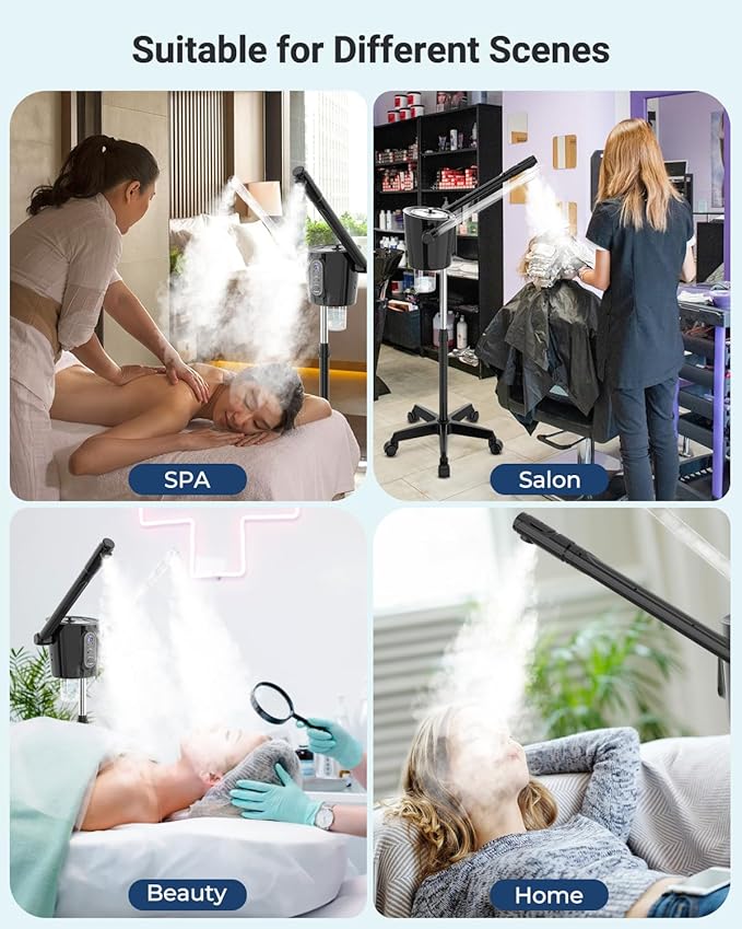 Kingsteam 2-in-1 Hot & Cold Facial Steamer with Ozone & Ionic Technology,Deep Cleansing & Moisturizing,30-Min Timer,Large Water Tank for Professional Estheticians, Beauty Salons & Home Use-Velvo Beauty