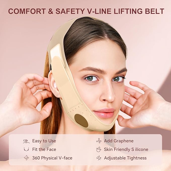 JUSRON V-Line Mask Chin Up Mask Face Strap, Soft Silicone Chin Strap V Shaped Face Mask, Jaw Exerciser 23-27 Inches (Neon Purple)-Velvo Beauty
