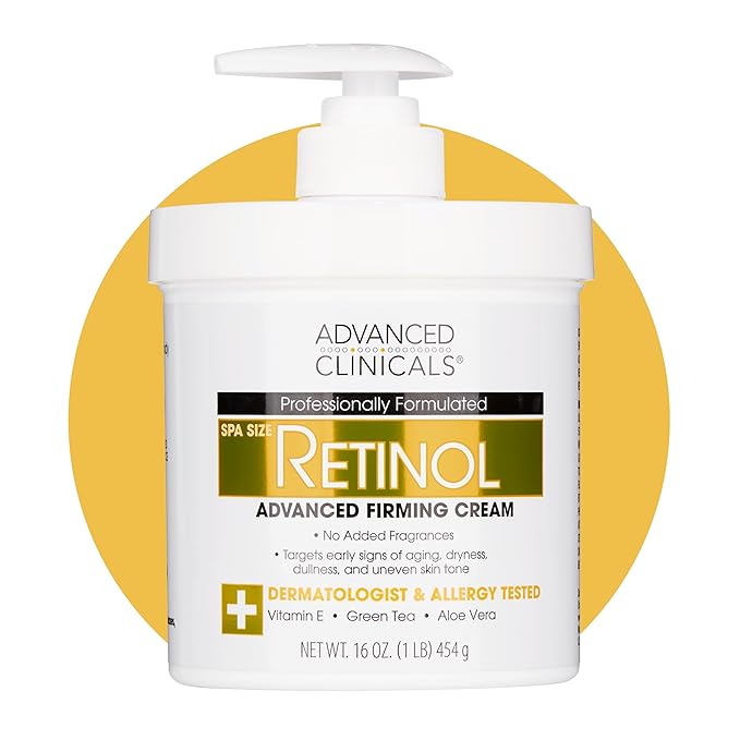 Advanced Clinicals Retinol Body Lotion Moisturizer Face Lotion & Body Cream | Crepey Skin Care Treatment Targets Look Of Crepe Skin, Wrinkles, Sagging Skin, & Sun Damaged Skin, 16 Oz-Velvo Beauty