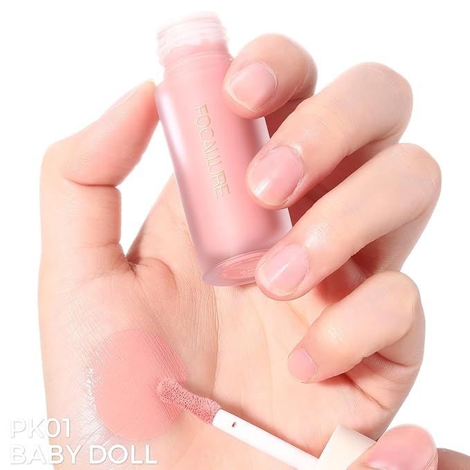 FOCALLURE Silky Cream Liquid Blush,Leaving a Matte Dewy Makeup Look,Easy to Apply and Create a Natural Flush,Long Lasting and Lightweight Cheek Blush Face Makeup,BABY DOLL-Velvo Beauty