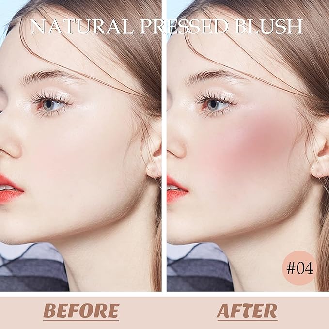 Boobeen Powder Blush, Single Color Blush Face Blush Palette Matte Baked Cream Blush Makeup Powder, High Pigment Pressed Blush for Create a Natural Cheek Flushed Look-Velvo Beauty