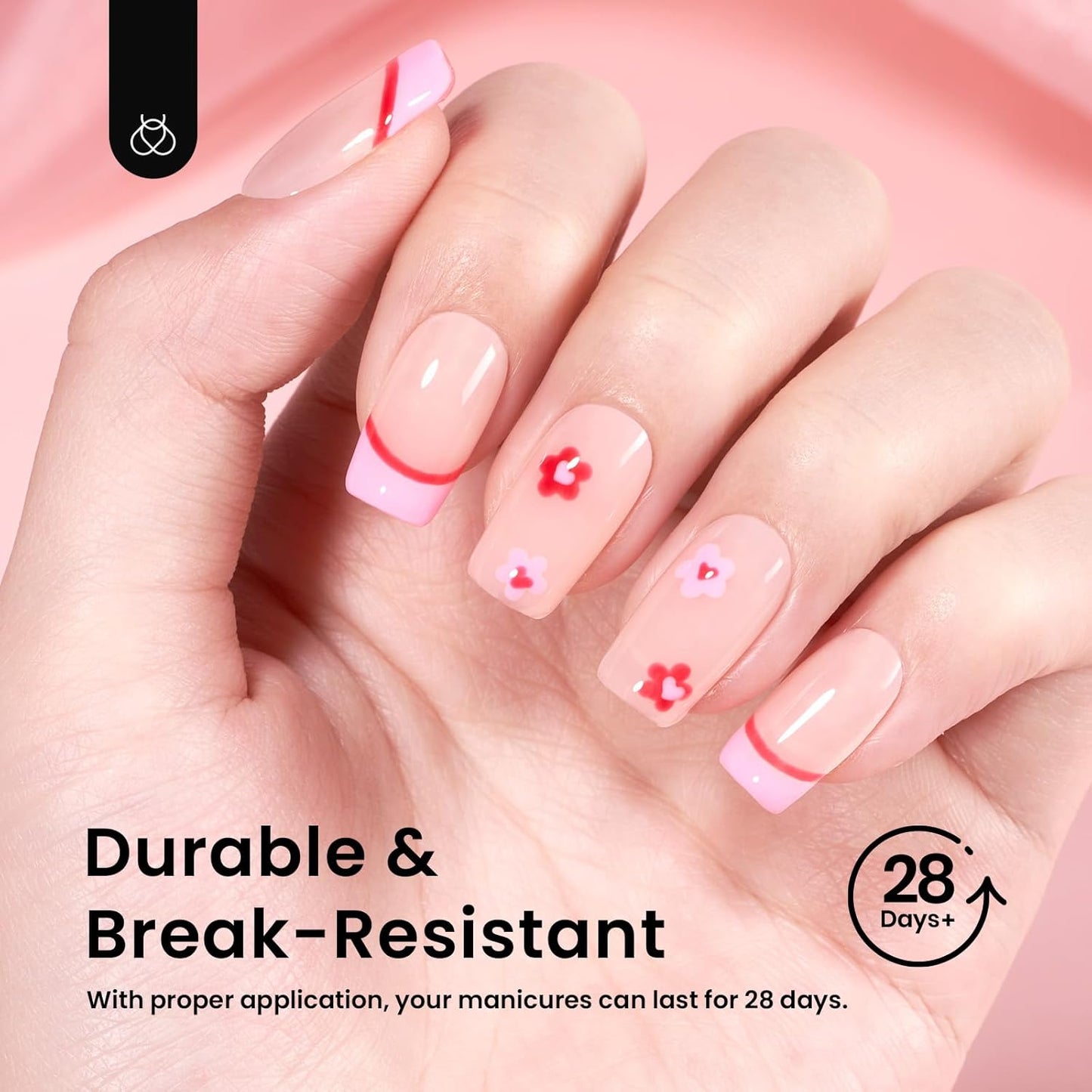 Beetles Short Square Nail Tips, 12 Sizes 288pcs French Full Matte Soft Pre-shaped Etch X Nail Tips, Full Cover False Nails Fake Acrylic Nails No Filing Needed for Nail Extensions Home DIY Nail Salon-Velvo Beauty