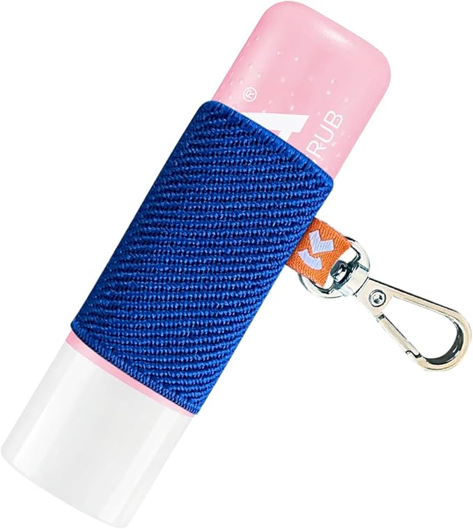 LipBalm Holder with Keychain, Lipstick Holder Keychain, Lip Gloss Holder Keychain, Never Lose Your Lip Balm, Lip Gloss or Lipstick with Cute Elastic Lip Balm Keychain Holder (Blue)-Velvo Beauty
