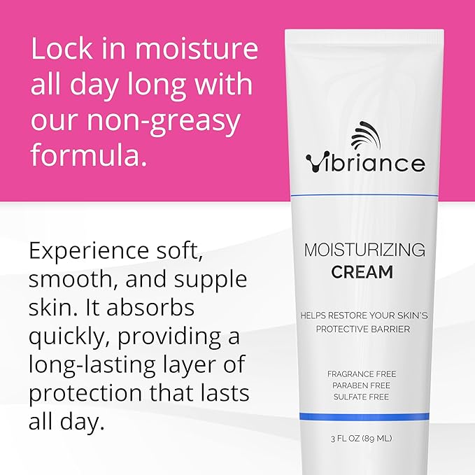Vibriance Moisturizing Face Cream, 3 Fl Oz - Nourishing and Non-Greasy with Plant-Based Ingredients - Softening, Ultra-Hydrating, Fast-Absorbing Facial Moisturizer Cream for All Skin Types-Velvo Beauty