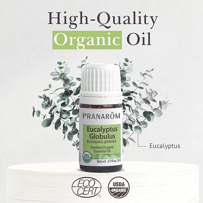 Pranarom - USDA Certified Organic Eucalyptus Globulus Essential Oil 5ml - Wellness Enthusiasts - Aromatherapy - Certified Organic Purity - 100% Pure, Non-GMO, Vegan-Velvo Beauty