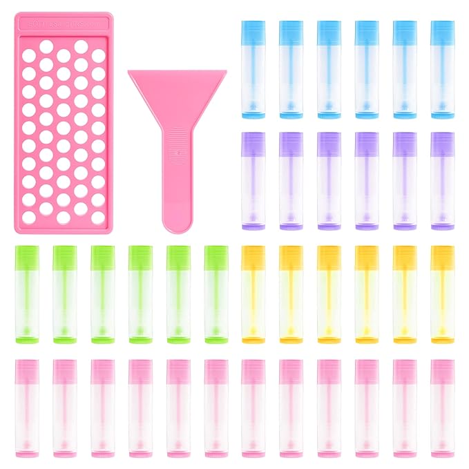 RONRONS Lip Balm Crafting Kit, Professional Lipsticks Filling Tray and Spatula with 50 Pieces Lip Balm Tubes with Twist Caps, DIY Lip Care Balms Making for Valentine's Day Christmas Gifts Business-Velvo Beauty