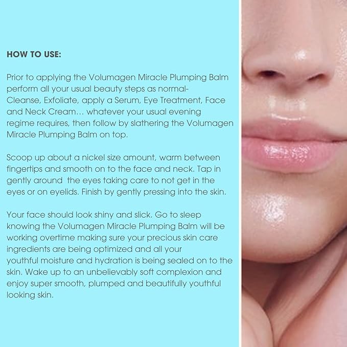 Consult Beaute Volumagen Miracle Plumping Barrier Balm - Facial Moisture Slugging - Overnight Deep Skin Hydration - Dry Skin - Hyaluronic Acid - Petrolatum Free - Lanolin Free - Mineral Oil Free 1 oz-Velvo Beauty