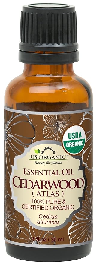 US Organic 100% Pure Cedarwood Essential Oil (Atlas) - USDA Certified Organic, Steam Distilled (More Size Variations Available) (30 ml / 1 fl oz)-Velvo Beauty