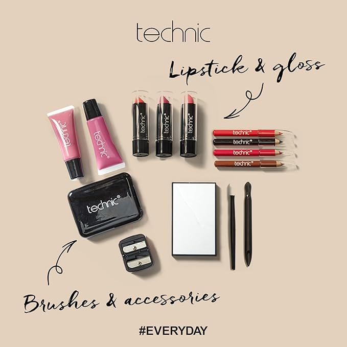 36 Pcs Clear Carry All Full Make Up Kit In a Trunk Train Case Including Makeup Brushes, Eye Shadows, Nail Polish, Blushers, Lipsticks and More-Velvo Beauty