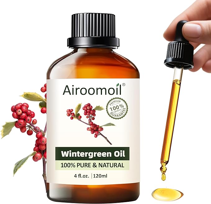 Pure Wintergreen Essential Oil, 100% Pure Natural Wintergreen Essential Oil, Premium Grade Essential Oils for Diffusers for Home, Skin, Care Massage, Soap Make, Aromatherapy, 4 Fl Oz | 120ml-Velvo Beauty