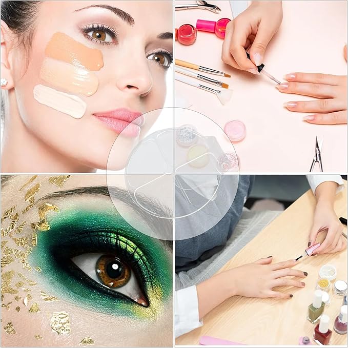yueton 2PCS Acrylic Makeup Mixing Tray Makeup Palette Spatula Eyeshadow Makeup Hand Palette Nail Art Transparent Palette Hand Makeup Mixing Palette Cosmetic Foundation Dish for Makeup Foundation-Velvo Beauty