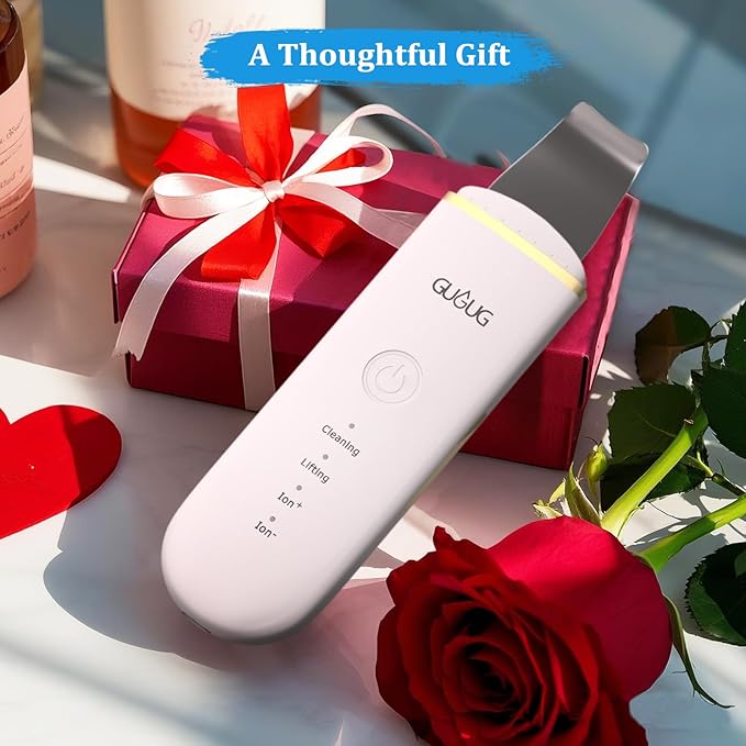 GUGUG Skin Scrubber Face Spatula Skin Spatula Pore Cleaner Blackhead Remover Tools for Facial Deep Cleansing-4 Modes -White-Velvo Beauty