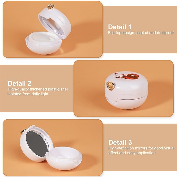 2 Pack Lip Balm Containers,Plastic Portable Empty Lip Balm Container with Mirror and Silicone Lip,Empty Lipstick Dispenser Box for Travel,Home-Velvo Beauty