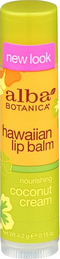 Alba Botanica Hawaiian Coconut Cream Lip Balm, 0.15 oz-Velvo Beauty