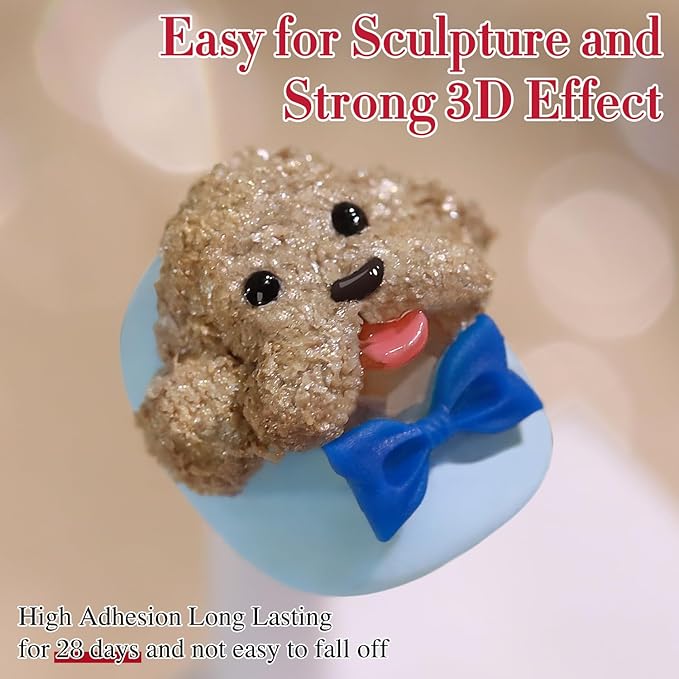 Double Rhythm 3D Nail Gel Solid Sculpting Gel for Nail Art Non-Sticky Hard Gel for Building Carving Molding Nail Extension Soak Off UV/LED Salon Home DIY 0.5 Oz (Gypsum Dark Gold)-Velvo Beauty