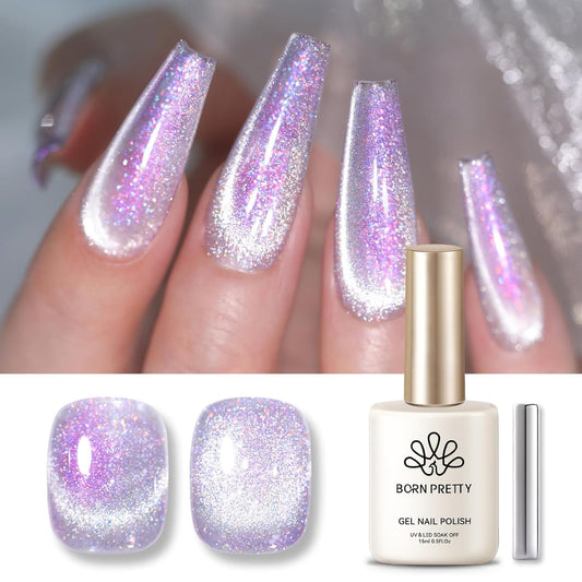 Born Pretty Auroras Cat Magnetic Eye Gel Nail Polish Mermaid Glitter Shimmer Magnetic Gel Polish 15ML-Velvo Beauty