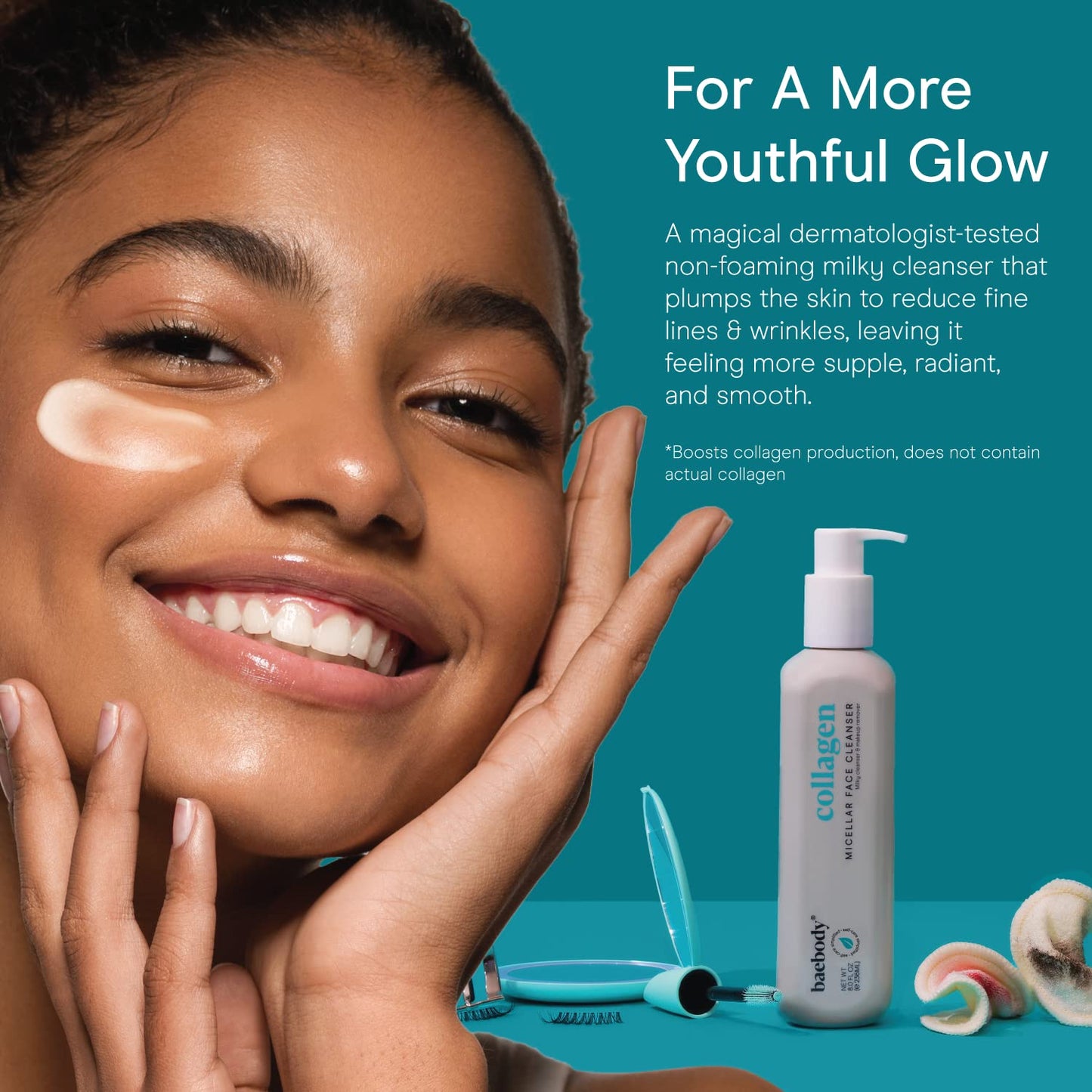 Baebody Cleansing Milk for Face - Vegan Facial Cleanser for Women and Men - Micellar Makeup Remover - Milk Cleanser Face Wash (8 fl oz)-Velvo Beauty