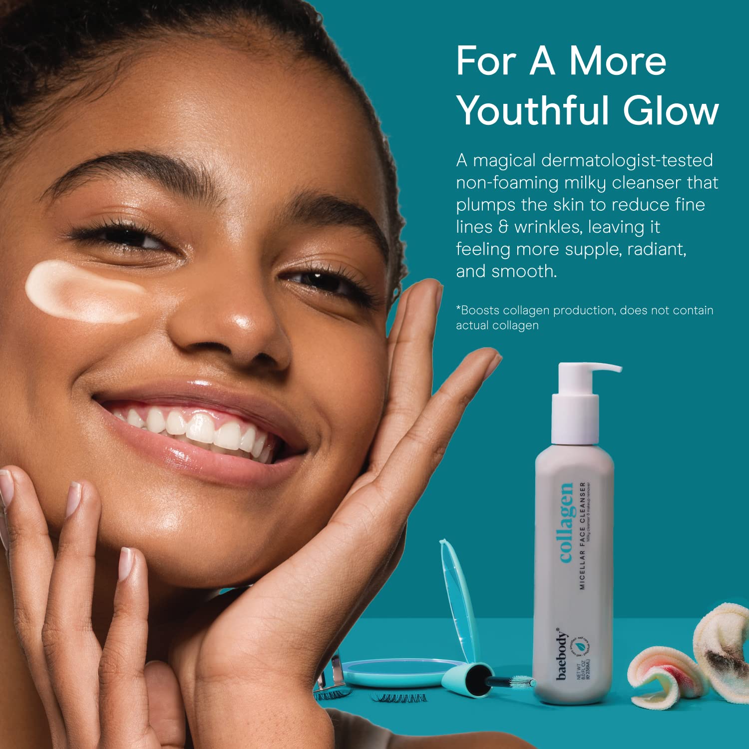 Baebody Cleansing Milk for Face - Vegan Facial Cleanser for Women and Men - Micellar Makeup Remover - Milk Cleanser Face Wash (8 fl oz)-Velvo Beauty