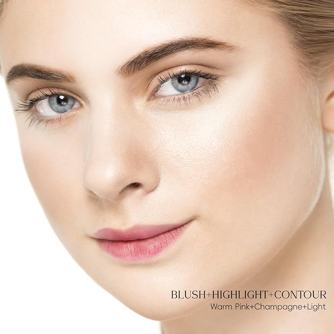Trio Contour Sticks Set, Highlighter Stick & Bronzer Stick & Blush Stick For Cheek+Lip,Highlight and Contour to Create a Natural Dewy Makeup Look for Light | Set of 45g/1.6fl.oz-Velvo Beauty