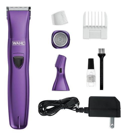 Wahl Pure Confidence Rechargeable Electric Trimmer, Shaver, & Detailer for Smooth Shaving & Trimming of The Face, Underarm, Eyebrows, & Bikini Areas – Model 9865-100-Velvo Beauty