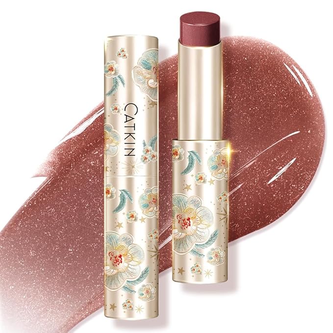 CATKIN Glossy Lip Balm Ultra Hydating Glow Lip Tinted Jelly Plump Melting Balm Shea Butter Repair Soothing For Dry Lips Dewy Finished 0.12 oz C04 PEONY-Velvo Beauty