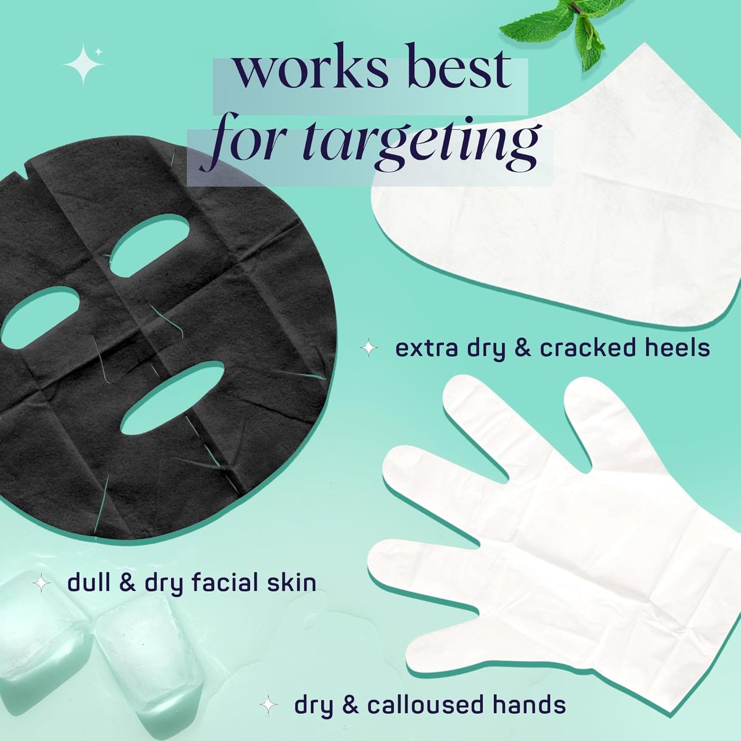 SpaLife Men's 12-Piece Spa Set: Repairing Hand Gloves for Dry Hands, Cooling Mint Foot Socks for Cracked Heels, and Moisturizing Face Mask Ultimate Men Grooming and Relaxation Gift Kit-Velvo Beauty