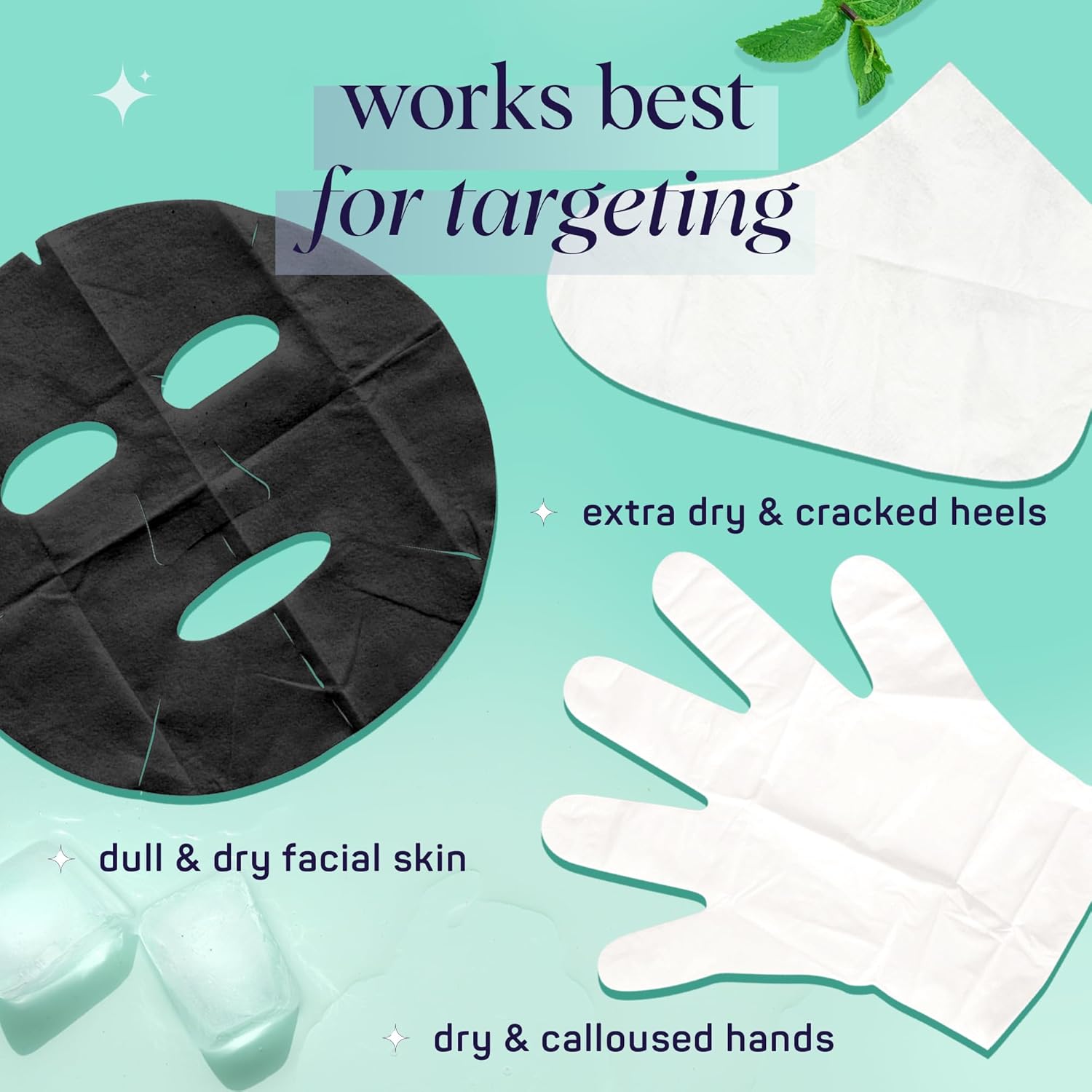 SpaLife Men's 12-Piece Spa Set: Repairing Hand Gloves for Dry Hands, Cooling Mint Foot Socks for Cracked Heels, and Moisturizing Face Mask Ultimate Men Grooming and Relaxation Gift Kit-Velvo Beauty