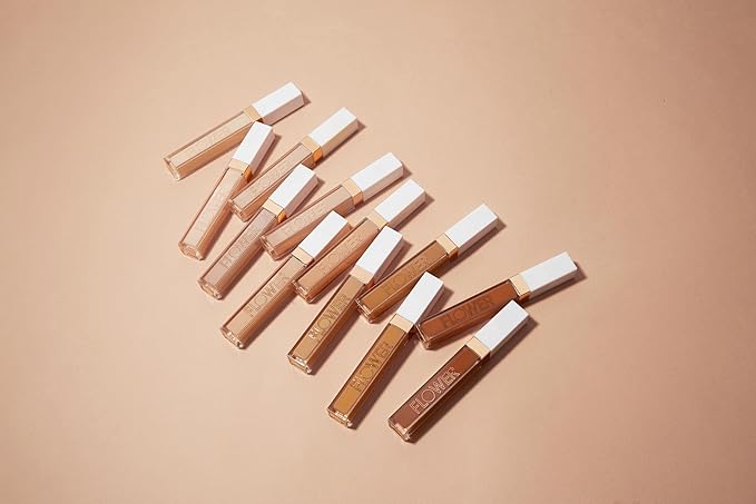 FLOWER BEAUTY By Drew Barrymore Light Illusion Full Coverage Concealer - Diffuse Dark Under Eye Circles + Blurs Blemishes - Weightless Formula + Crease Proof Makeup (Mocha)-Velvo Beauty