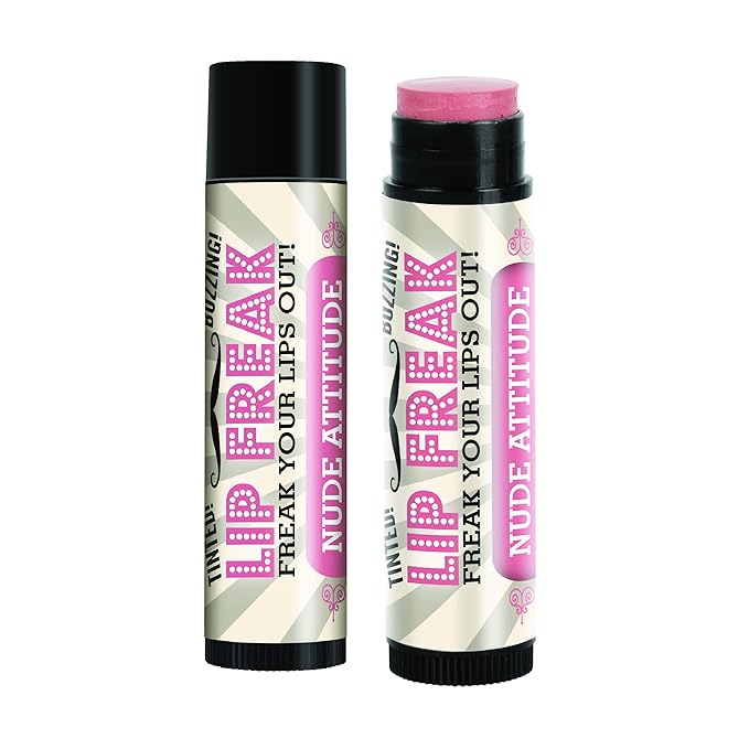 Doctor Lip Bang's BUZZING Lip Balm | Lip Freak | 100% All Natural | Cruelty Free | Nude Attitude | 2 Pack-Velvo Beauty