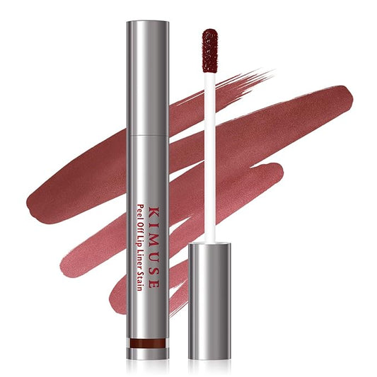 KIMUSE Peel Off Lip Liner Stain, Long Lasting Lip Tint Stain Peel Off, Waterproof, Transfer-Proof, Highly Pigmented Color Peel Off Lip Stain Liner, Matte Finish-Velvo Beauty