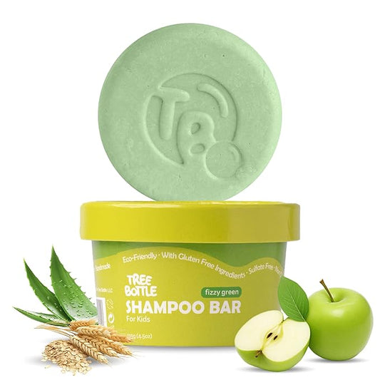 Tree Bottle Hydrolyzed Oat Protein + Aloe Vera Shampoo Bar for Kids – Gentle & Nourishing for Sensitive Scalps - Natural, Tear-Free, Sulfate & Paraben-Free - Made in USA - 4.5oz-Velvo Beauty