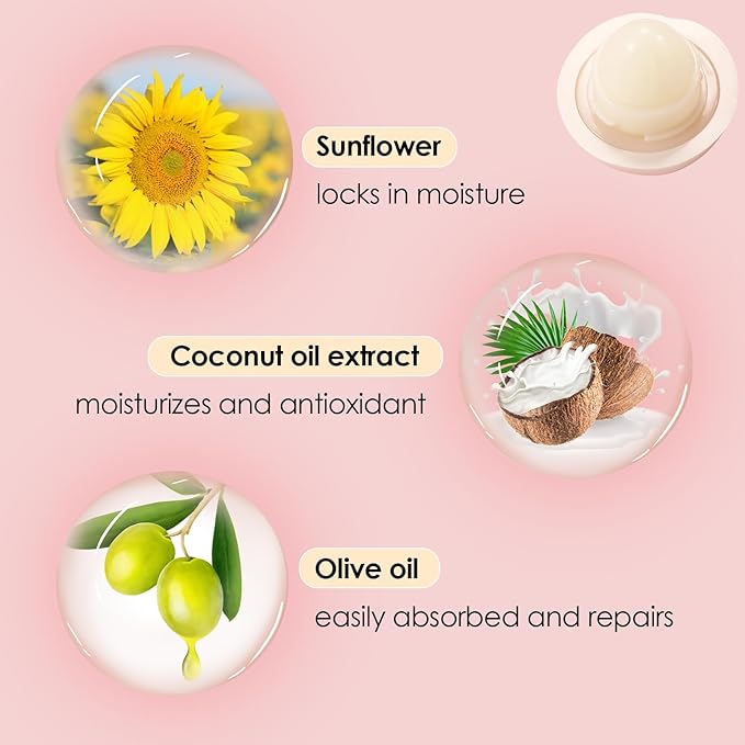 KISSIO Lip Balm,Peach Lip Balm,Lip Care with Sunflower,Olive and Coconut oils,Moisturize and Soothe Dry Chapped Lips,Make Lips Soft,Cruelty Free,0.12 oz(01#Peach)-Velvo Beauty