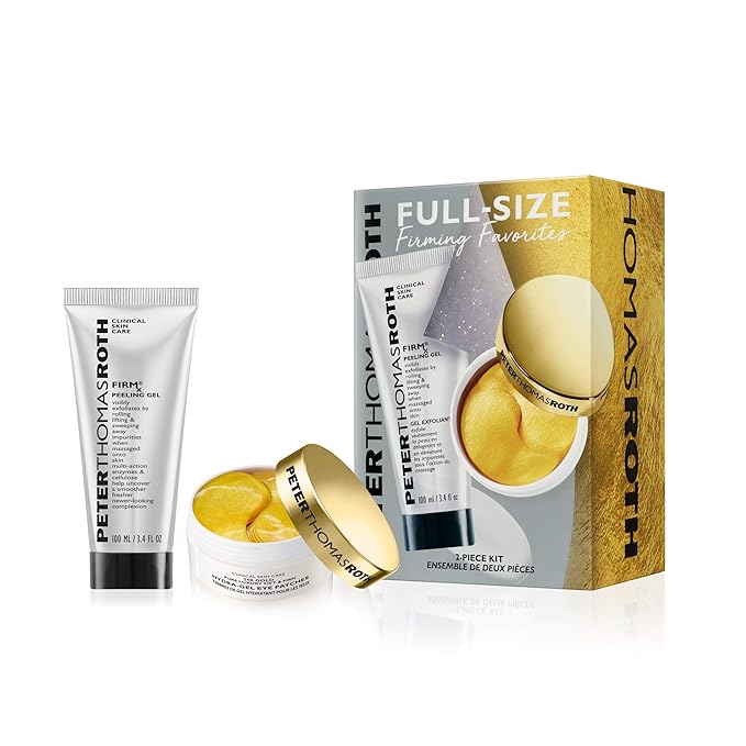 Peter Thomas Roth | Full-Size Firming Favorites 2-Piece Kit | Bestselling Peeling Gel For Face and Gold Eye Patches For Wrinkles, 2 ct.-Velvo Beauty