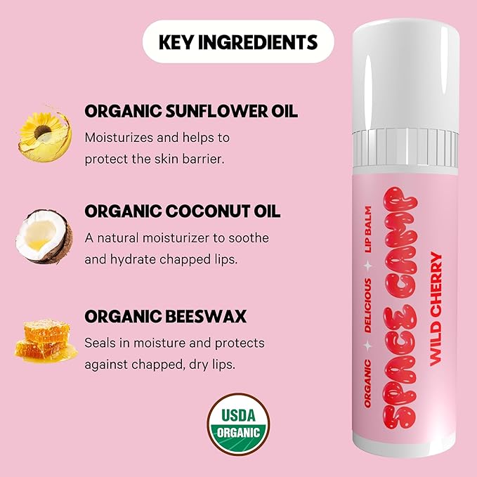 Wellness Jumbo Lip Balm - Wild Cherry Organic Flavored Balm (2 Pack)-Velvo Beauty