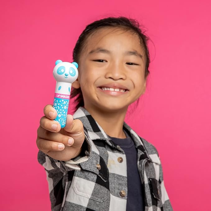 Lip Smacker Lippy Pals Panda Holiday, Flavored Moisturizing & Smoothing Soft Shine Lip Balm, Hydrating & Protecting Fun Tasty Flavors, Cruelty-Free & Vegan - Eggnog-Velvo Beauty