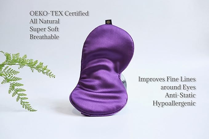 Premium Handcrafted 25 Momme Mulberry Silk Eye Mask for Sleeping (Purple Passion)-Velvo Beauty
