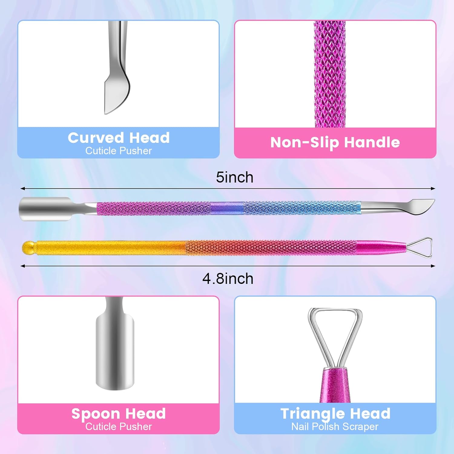 Gel Nail Polish Remover, Professional Gel Polish Remover for Nails Non-Irritating Easily & Quickly Remove Nail Polish, Gel Remover Tools Kit Nail File Cuticle Pusher Nail File Grit-Velvo Beauty