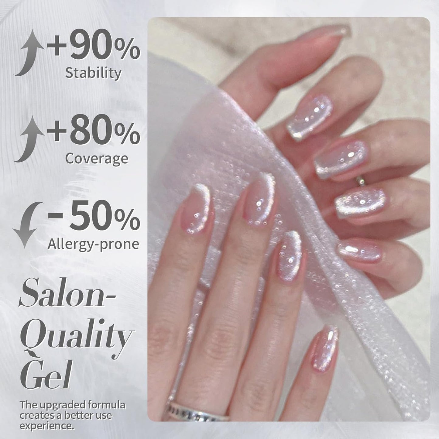 Born Pretty Cat Magnetic Eye Gel Nail Polish, Holographic Glitter Super Shine Gel Nail Polish Soak Off Led Nail Polish Nail Art Gel Manicure Salon DIY Gifts 15ML-Velvo Beauty