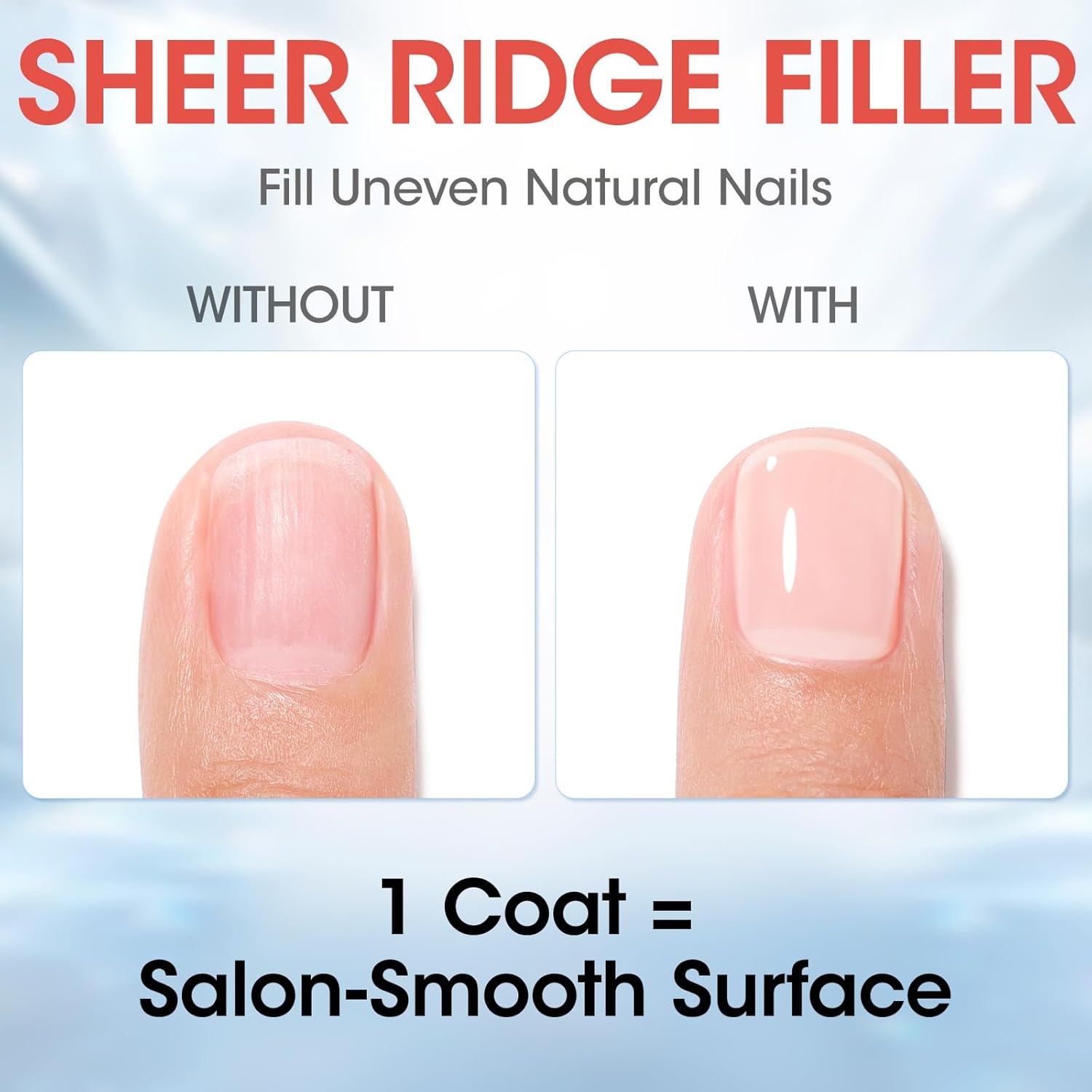 GELLEN 4‑in‑1 Clear Nail Polish Base Coat Sheer Tinted Cream Milky, Ridge Filler For Nails, Nail Strengthener Concealer, Calcium Formula Smoothes Strengthens Nails, Enhances Natural Look, HEMA Free-Velvo Beauty